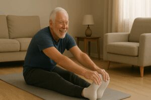 stretching senior citizen